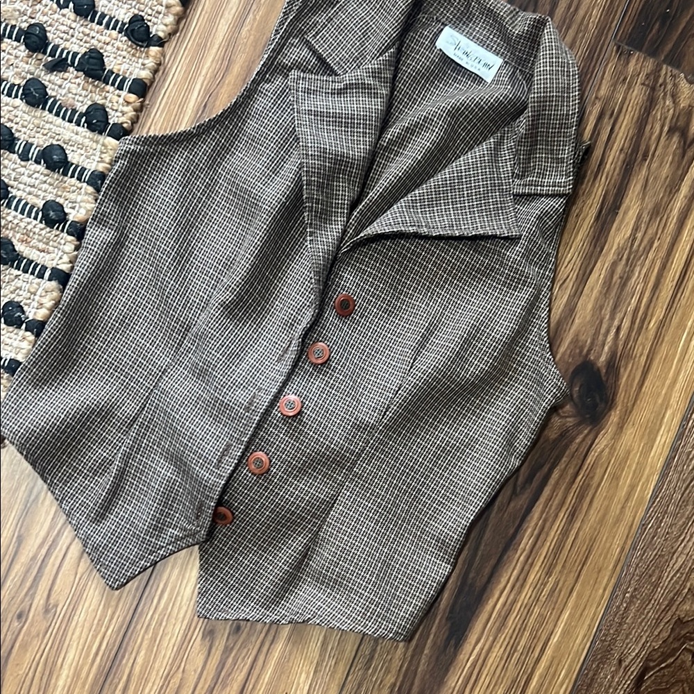 Vintage Brown Plaid Vest top